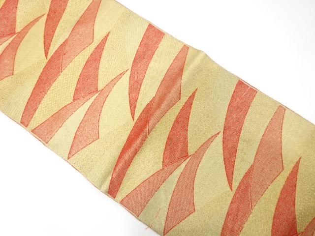 JAPANESE KIMONO / ANTIQUE NAGOYA OBI / WOVEN ABSTRACT WAVES